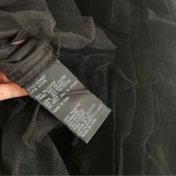 Betsy & Adam Velvet Mesh Fit and Flare Tiered Ruffle Mini Party Dress NWT Size 4 - Picture 8 of 8